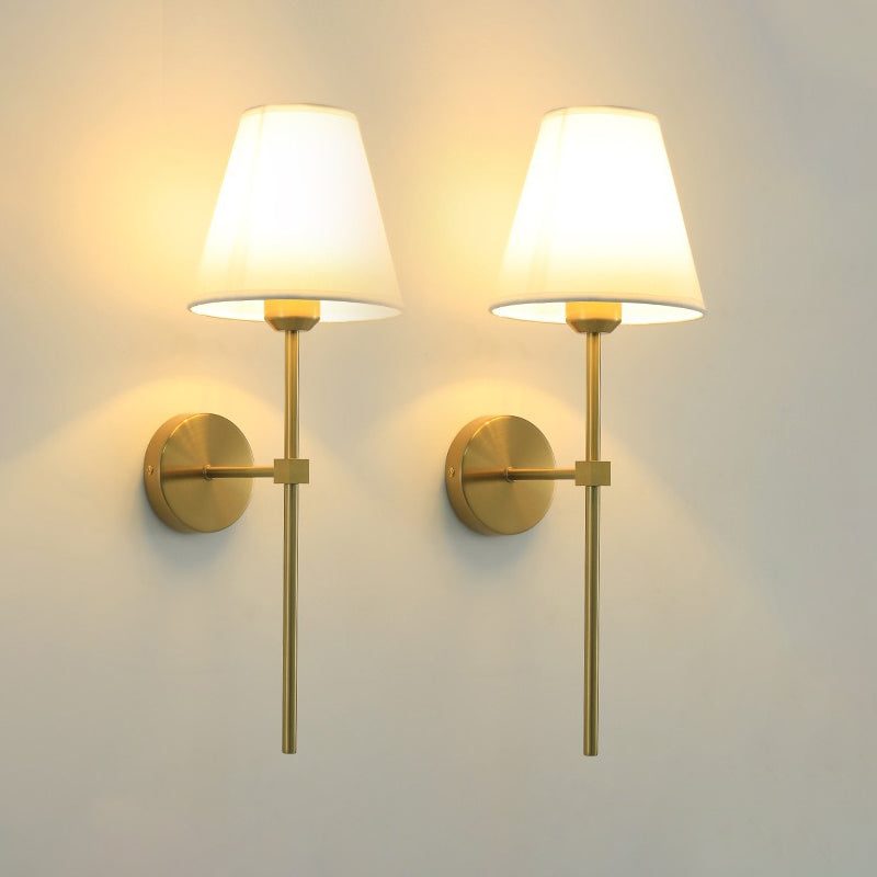 Vegglampe E27 med stoffskjerm – Moderne nattlampe