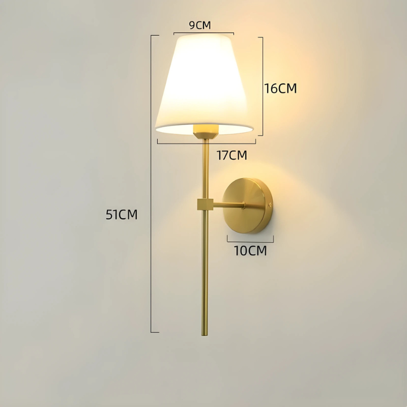 Vegglampe E27 med stoffskjerm – Moderne nattlampe