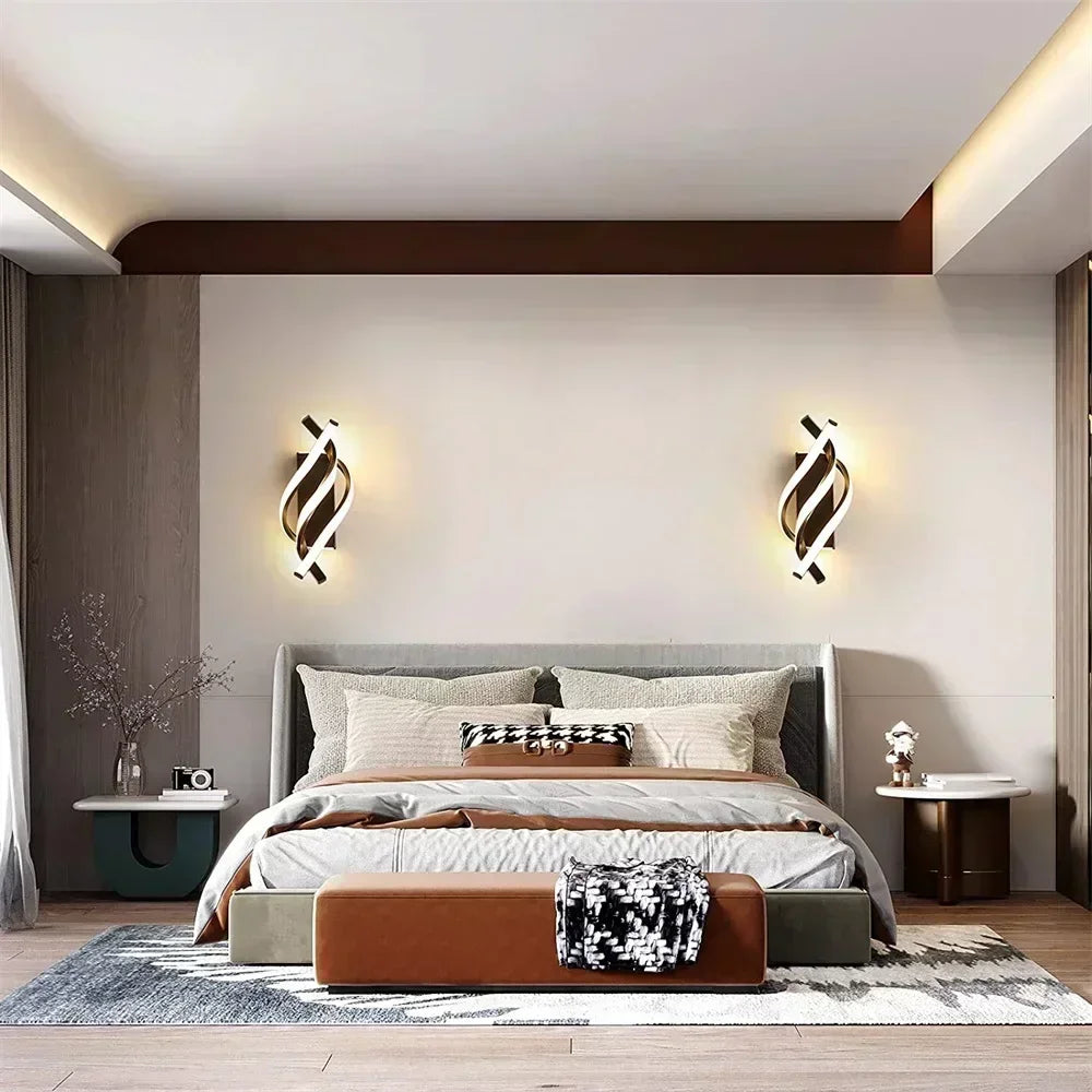 Vegglampe | Moderne spiral LED til stue og soverom