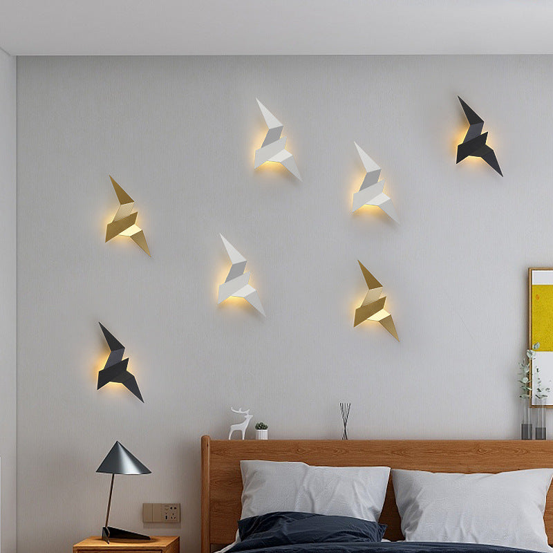 Vegglampe LED fugl – Moderne nordisk nattlampe