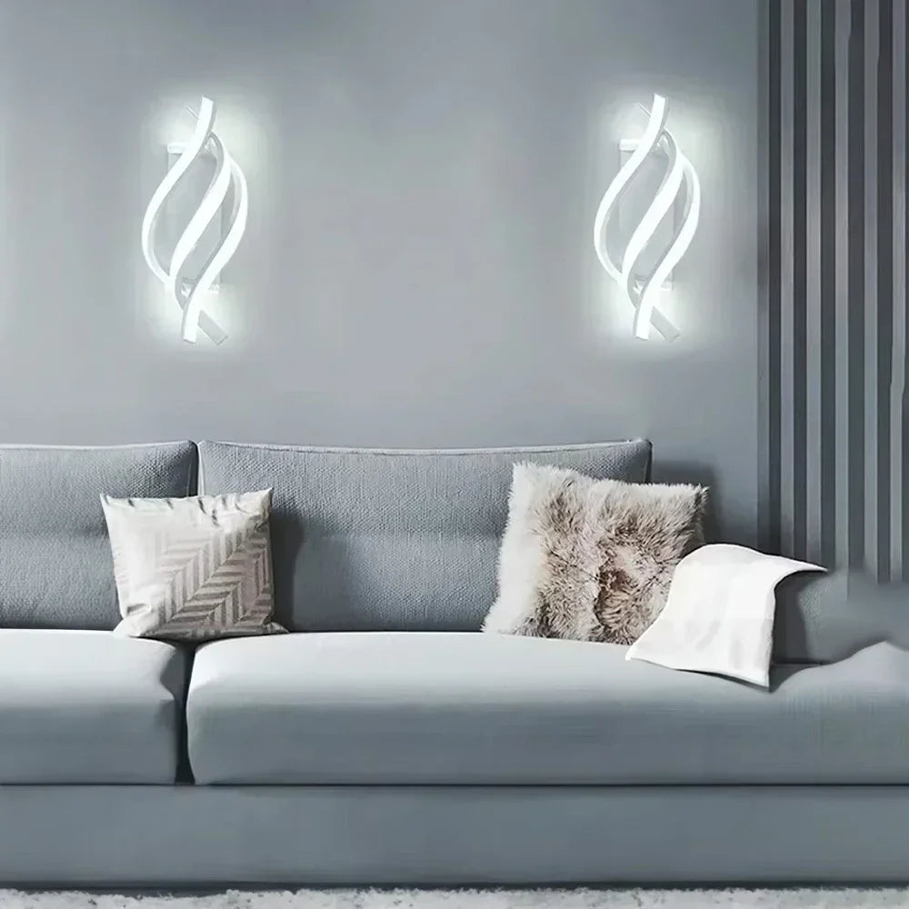 Vegglampe | Moderne spiral LED til stue og soverom