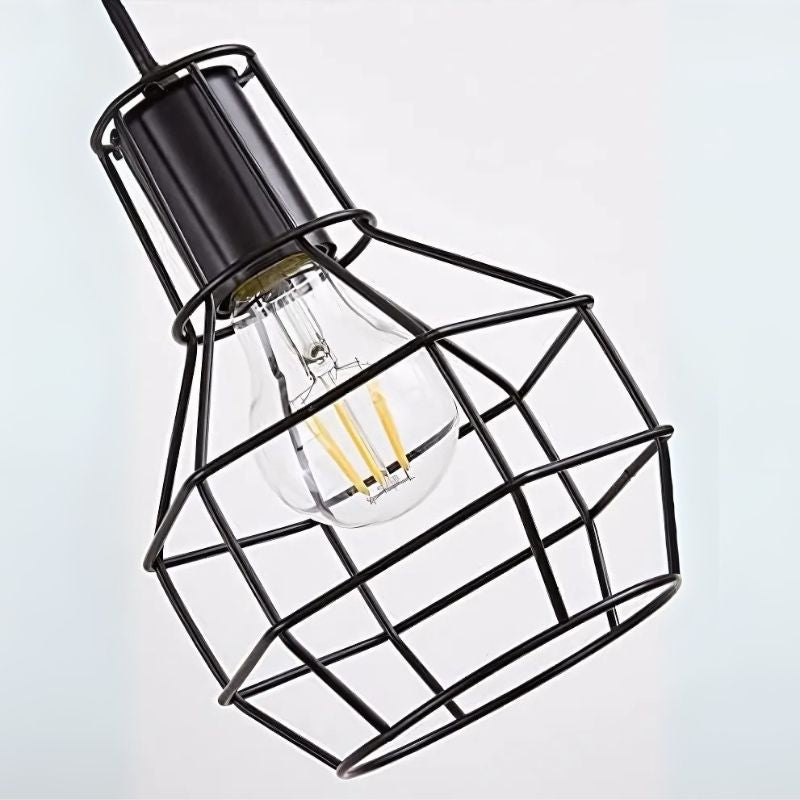 Vegglampe i svart jern og tre – E27