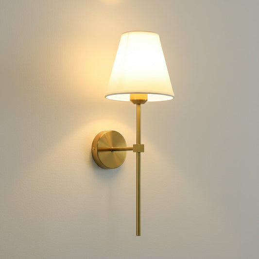 Vegglampe E27 med stoffskjerm – Moderne nattlampe