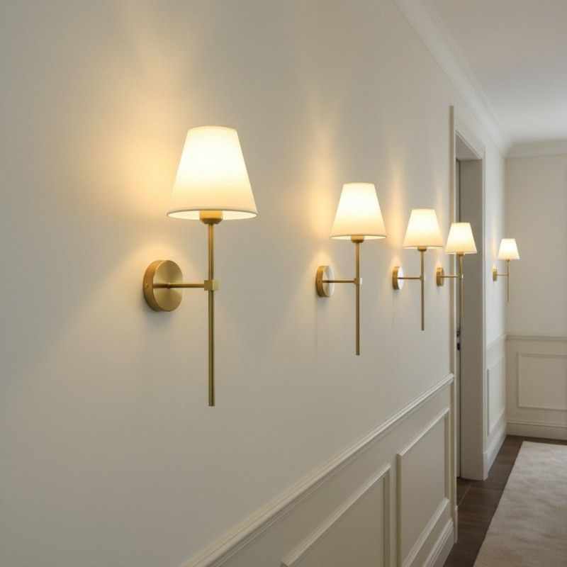Vegglampe E27 med stoffskjerm – Moderne nattlampe