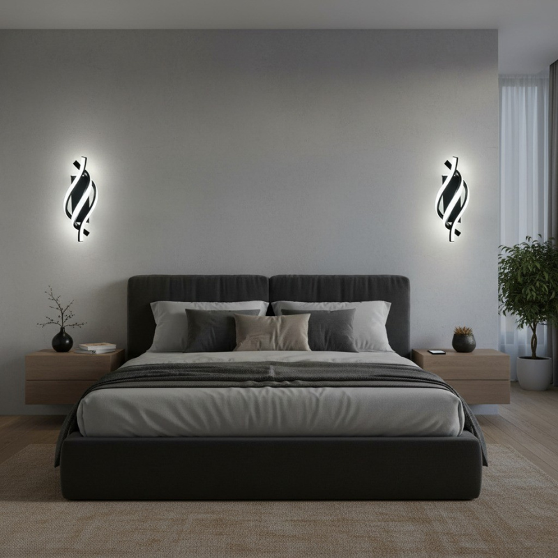 Vegglampe | Moderne spiral LED til stue og soverom